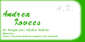 andrea kovecs business card